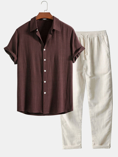 Guy - Ensemble chemise et pantalon en lin