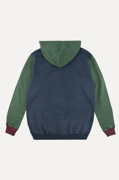 Organic Color Block Hoodie Trendsplant Blue