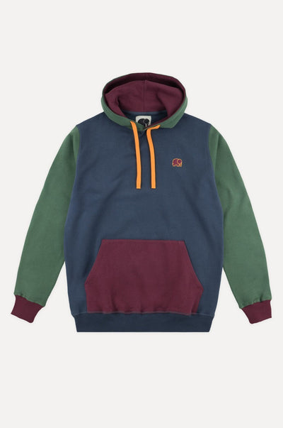 Organic Color Block Hoodie Trendsplant Blue