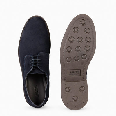 ALONSO  – Chaussures à lacets en daim BLEU MARINE pour homme