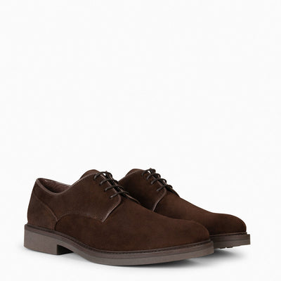 ALONSO  – Chaussures à lacets en daim MARRON pour homme