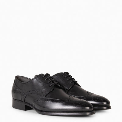 LOPE – Derby brogues pour homme en cuir NOIR