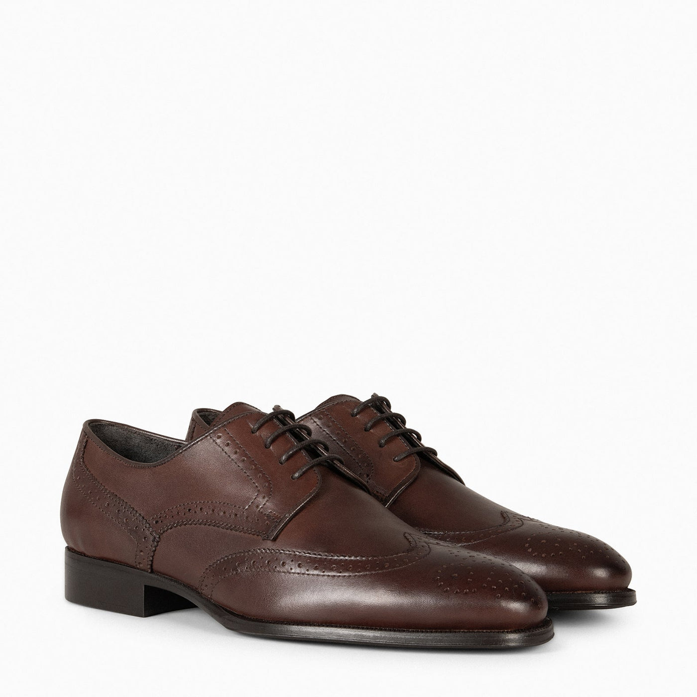 LOPE – Derby brogues pour homme en cuir MARRON