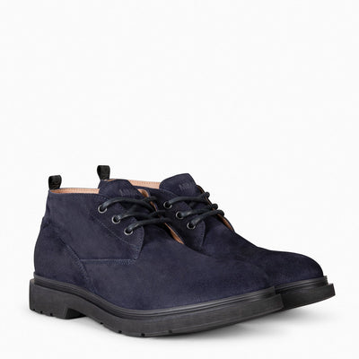 VELAZQUEZ – Bottines pour homme en daim BLEU MARINE