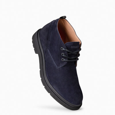 VELAZQUEZ – Bottines pour homme en daim BLEU MARINE