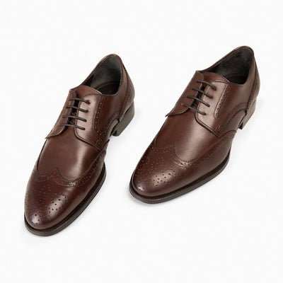 LOPE – Derby brogues pour homme en cuir MARRON