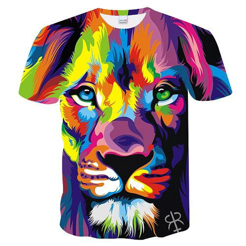 T-Shirt Lion <br> Félin Coloré