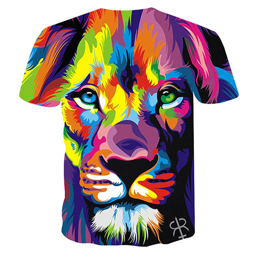 T-Shirt Lion <br> Félin Coloré