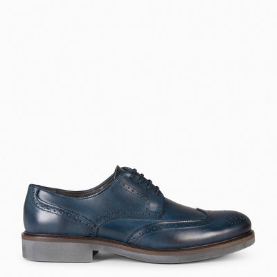 QUEVEDO – Chaussures de ville en cuir BLEU MARINE pour homme