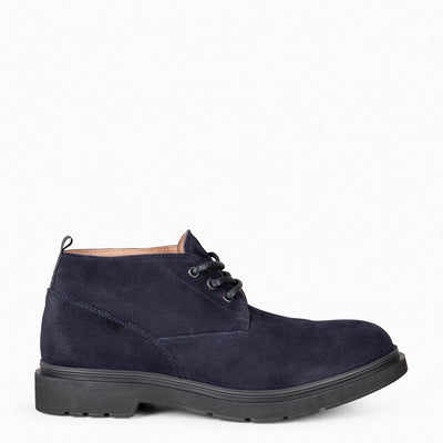 VELAZQUEZ – Bottines pour homme en daim BLEU MARINE