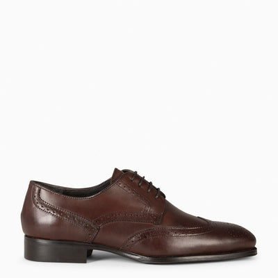 LOPE – Derby brogues pour homme en cuir MARRON