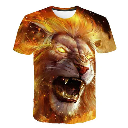 T-Shirt Lion <br> Vision Enflammée