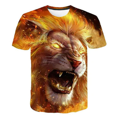 T-Shirt Lion <br> Vision Enflammée